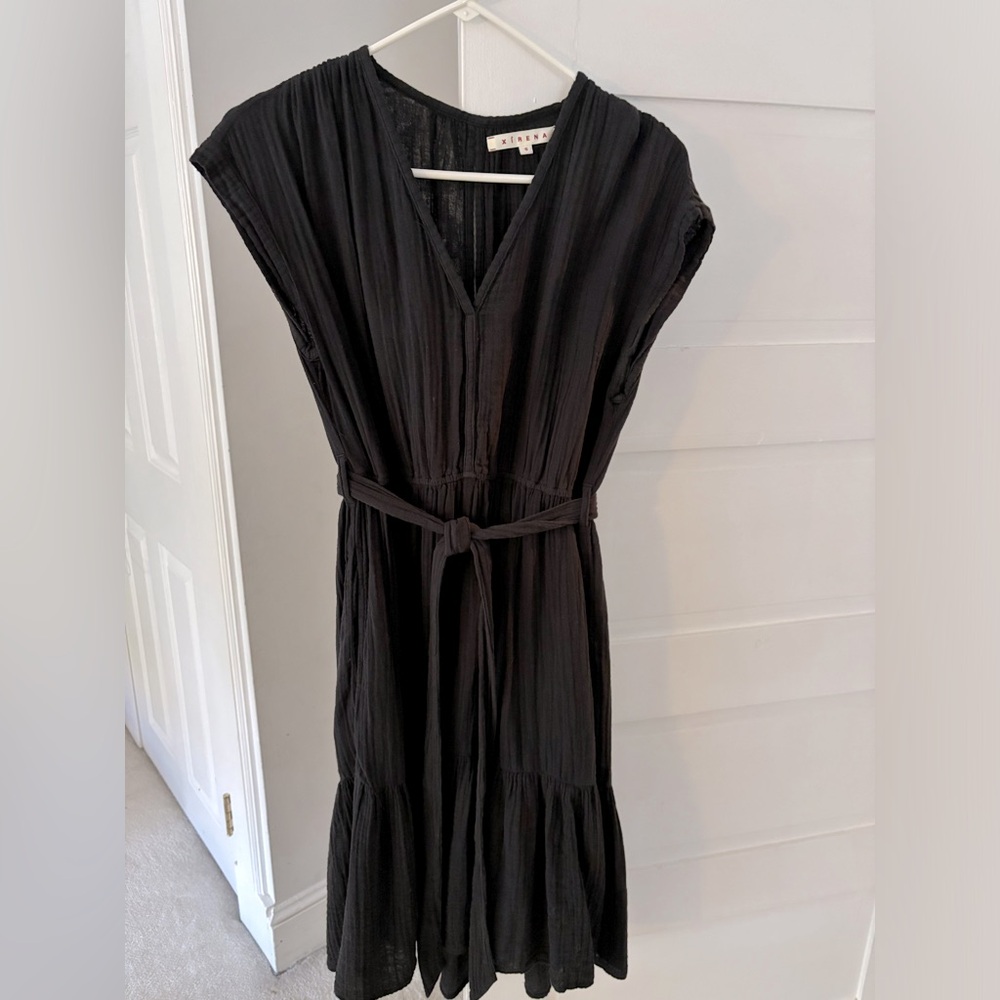 Xirena Maren dress, black cotton gauze, size small